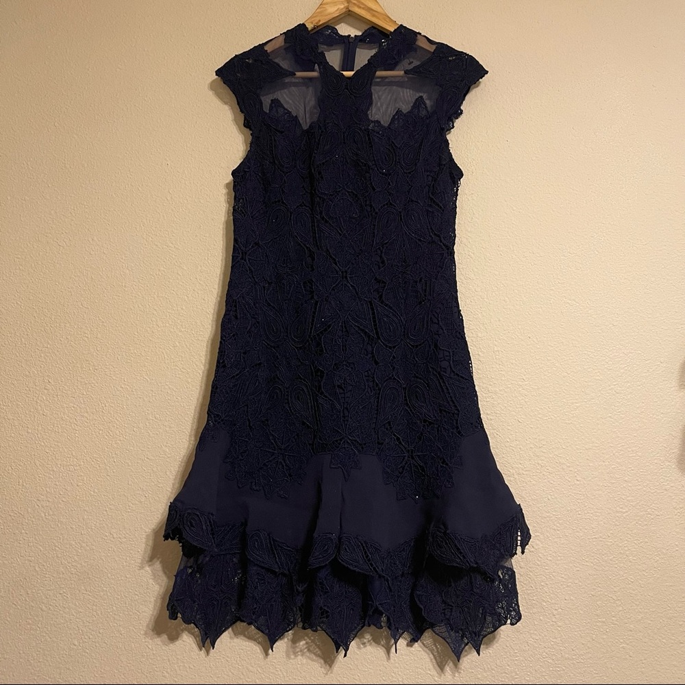 Jonathan Simkhai Jersey and‎ tulle-trimmed corded lace mini dress - Picture 3 of 16